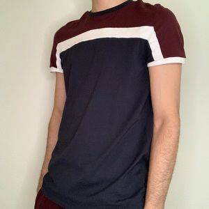Medium ASOS T-Shirt in blue, white and burgundy